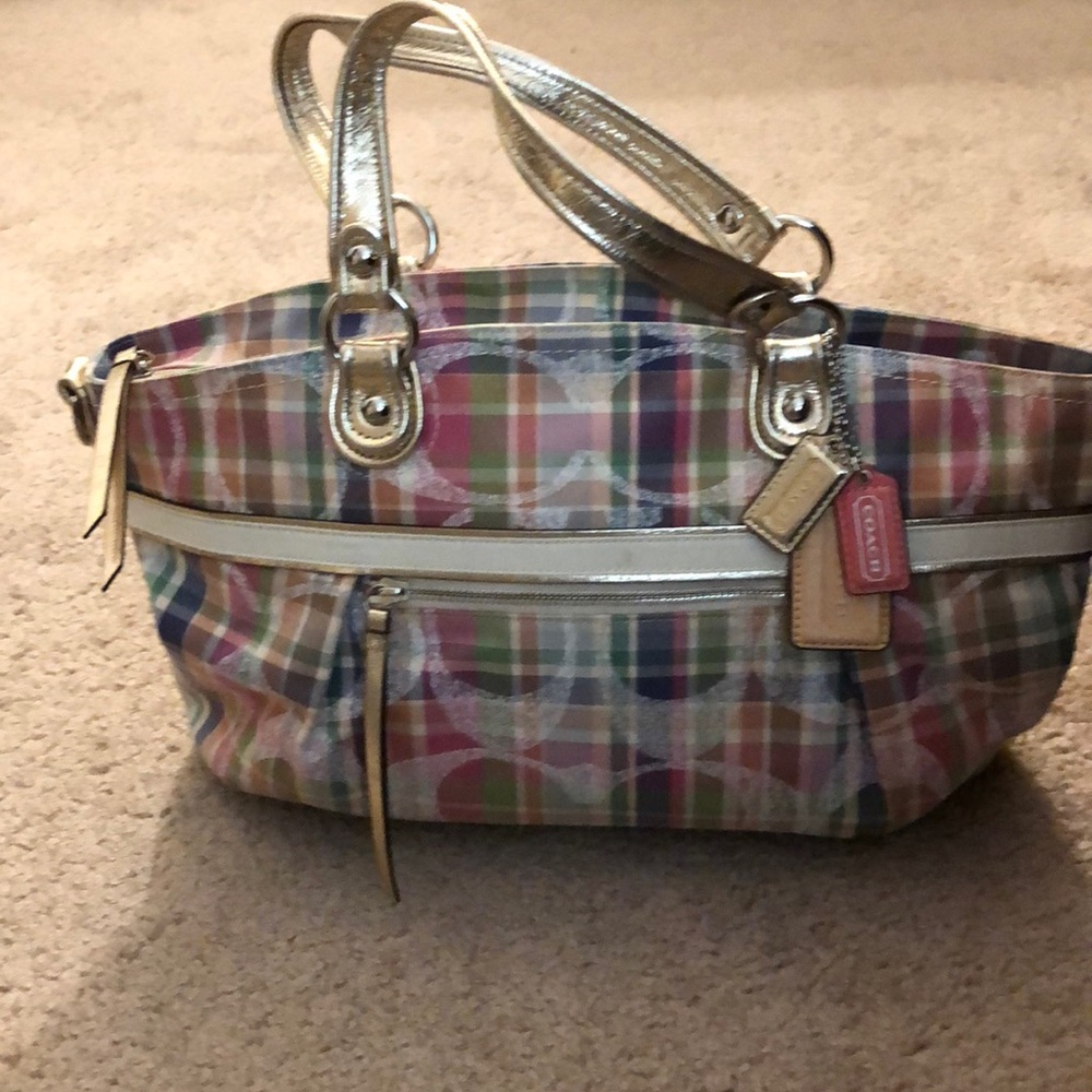 Coach pastel signature tote bag